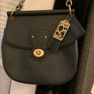 Coach Black Leather Post bag w/wallet
